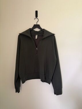 SPANX Green Air Essentials Half Zip Pullover Size  Large